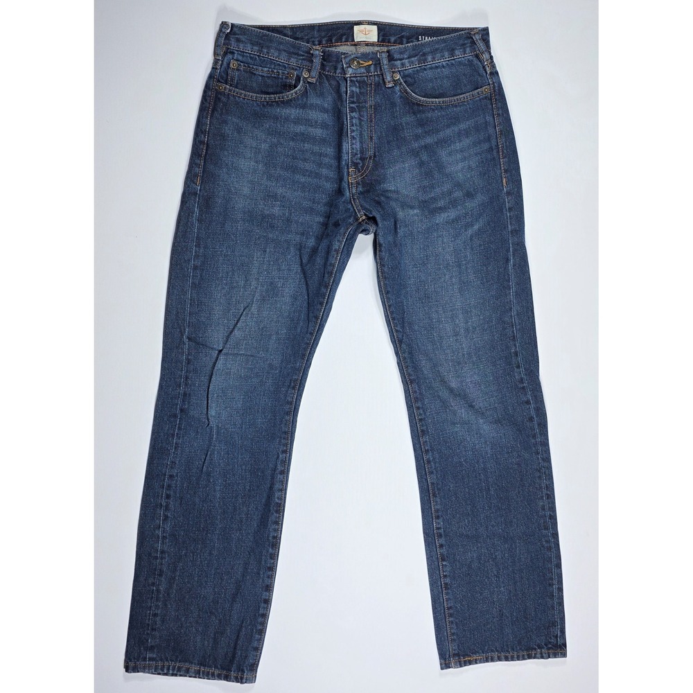 Dockers Men's Straight Leg Denim Jeans Dark Wash 100% Cotton Blue 32x30